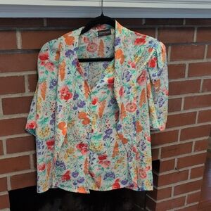 Vintage Floral Multicolor Blouse